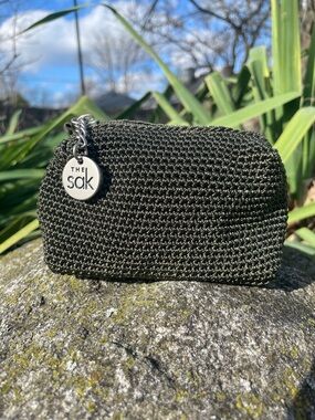 Vintage Sak Olive Green Woven Mini Pouch